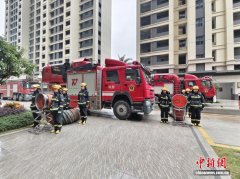 广西消防开展高层建筑火灾事故处置实战演练